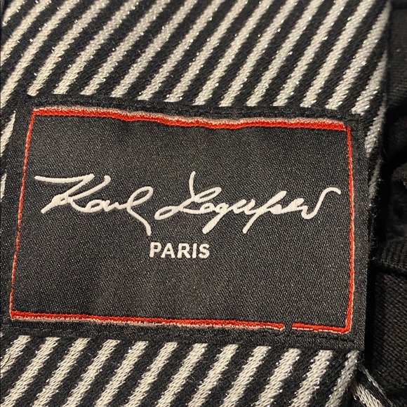 Karl lagerfeld Black and White Pinstripe Blazer 12 - Picture 9 of 11